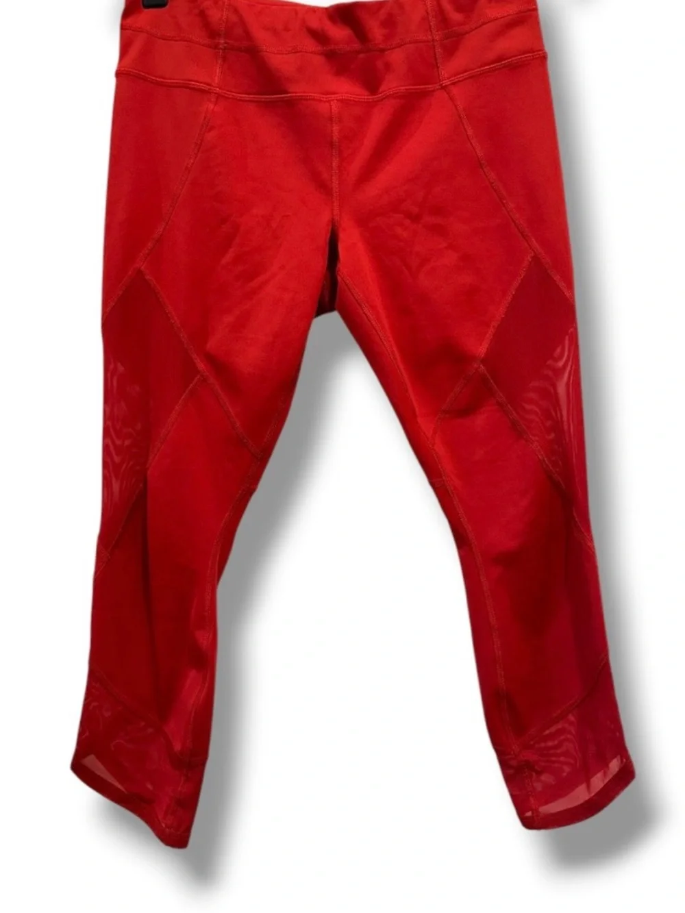 Athleta Aura Sonar Capri Leggings Red Mesh High Rise M - Picture 3 of 10